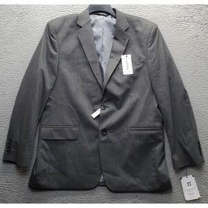J.M. Haggar Blazer Jacket Mens 42R Gray Classic Stretch Single Breasted Formal